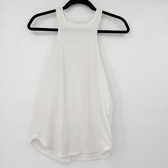 Nike Dri-FIT Women's S White Ribbed Racerback Tank Athletic Workout - Picture 1 of 8
